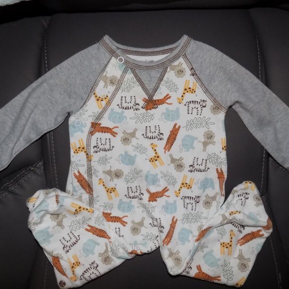 Mud Pie One-piece Pajamas With Zoo Animals - Picture 2 of 4